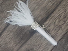 Load image into Gallery viewer, Feather Crystal 4pcs rhinestone Boutonnière -ANY COLOUR by Crystal wedding uk