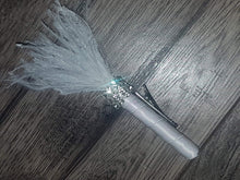 Load image into Gallery viewer, Feather Crystal 4pcs rhinestone Boutonnière -ANY COLOUR by Crystal wedding uk