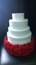 Load image into Gallery viewer, Red Rose wedding cake stand - round or square all sizes many other rose colours too! by Crystal wedding uk