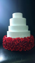 Load image into Gallery viewer, Red Rose wedding cake stand - round or square all sizes many other rose colours too! by Crystal wedding uk