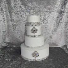 Load image into Gallery viewer, Cake brooch, Droplet style crystal rhinestone cake decoration by Crystal wedding uk