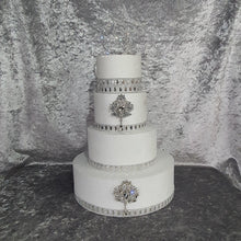 Load image into Gallery viewer, Cake brooch, Droplet style crystal rhinestone cake decoration by Crystal wedding uk