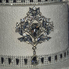 Load image into Gallery viewer, Cake brooch, Droplet style crystal rhinestone cake decoration by Crystal wedding uk