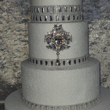 Load image into Gallery viewer, Cake brooch, Droplet style crystal rhinestone cake decoration by Crystal wedding uk