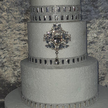 Load image into Gallery viewer, Cake brooch, Droplet style crystal rhinestone cake decoration by Crystal wedding uk