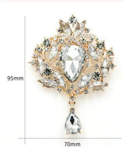 Load image into Gallery viewer, Cake brooch, Droplet style crystal rhinestone cake decoration by Crystal wedding uk