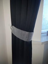 Load image into Gallery viewer, Curtain tie backs, Pair Of Diamante Effect Crystal, extra wide 12cm, hold Backs for Curtains & Voiles NO STONES by Crystal wedding uk