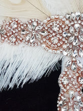 Load image into Gallery viewer, Peacock, Ostrich Rose gold,,gold or silver tone- Feather Fan bouquet Artificial alternative Bouquet Great Gatsby wedding style -