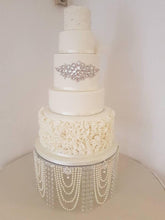 Load image into Gallery viewer, Cake brooch, crystal rhinestone cake decoration - Silver, Gold or Rose gold by Crystal wedding uk