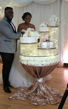 Load image into Gallery viewer, Crystal cake stands, SET OF 6 tiers,crystal wedding cake display with Led lights by Crystal wedding uk