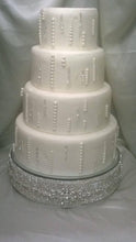 Load image into Gallery viewer, Crystal Wedding cake stand Rhinestone cake plateau Rhinestone Diamante Diamonte - REAL rhinestones by Crystal wedding uk