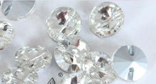 Load image into Gallery viewer, Clear Crystal Round Rivoli Pointback Sew On Rhinestones Glass Strass Sew-On button Rhinestone 10pc by Crystal wedding uk