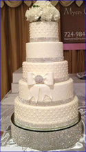 Load image into Gallery viewer, Diamante Crystal effect cake stand mirror top by Crystal wedding uk
