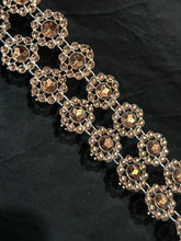 Load image into Gallery viewer, Diamante & flower design Cake Trim 1 metre by Crystal wedding uk