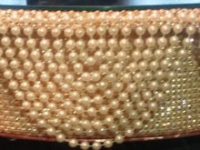 Load image into Gallery viewer, Drape design wedding cake stand Rose Gold crystals & Ivory pearls - round or square all sizes by Crystal wedding uk