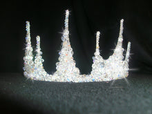 Load image into Gallery viewer, Crystal tiara crown, Couture inspired, modern crystal tiara, Ab crystal beads by Crystal wedding uk