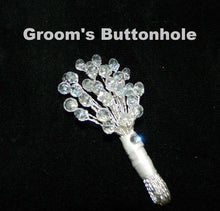 Load image into Gallery viewer, Crystal boutonnière Buttonhole or wrist Corsage,prom corsage, wedding cuff by Crystal wedding uk