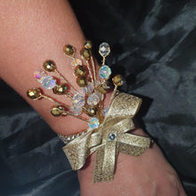 Load image into Gallery viewer, Crystal boutonnière Buttonhole or wrist Corsage,prom corsage, wedding cuff by Crystal wedding uk