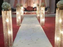 Load image into Gallery viewer, 6pcs Acrylic table centerpiece, + LED lights, Hanging Chandelier stand, Wedding Table , Aisle Event Decoration by Crystal wedding uk