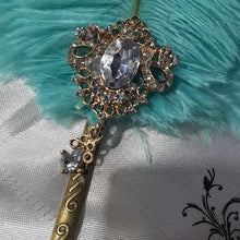 Load image into Gallery viewer, Ostrich feather Fan, smalll Bridesmaid wedding fan- ANY COLOUR by Crystal wedding uk