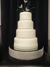 Load image into Gallery viewer, Rhinestone cake stand, real crystal stones by Crystal wedding uk