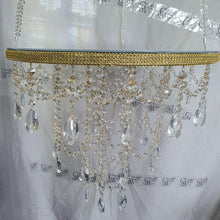 Load image into Gallery viewer, Luxury cake swing,Suspended FAUX CRYSTAL chandelier cake platform, mirror top +remote controlled LED by Crystal wedding uk