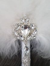 Load image into Gallery viewer, Feather Fan bouquet luxury alternative Bouquet Great Gatsby wedding style -ANY COLOUR Artificial bouquet by Crystal wedding uk