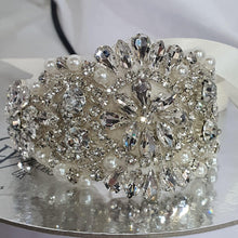 Load image into Gallery viewer, Wedding Bracelet Jewellery Crystal Vintage Wedding Bride Cuff Bracelet Art Deco Great Gatsby Vintage Glam , art deco by Crystal wedding uk