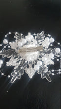 Load image into Gallery viewer, Snowflake hair clip, hair piece, for a Winter Wedding Christmas Wedding clip by Crystal wedding uk