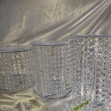 Load image into Gallery viewer, Crystal cake stands cascading style , set of 6 tiers by Crystal wedding uk