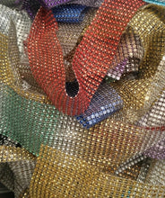 Load image into Gallery viewer, Crystal Diamante Bling ribbon trim OFF CUTS- HUGE mixed bag by Crystal wedding uk