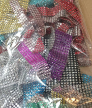 Load image into Gallery viewer, Crystal Diamante Bling ribbon trim OFF CUTS- HUGE mixed bag by Crystal wedding uk