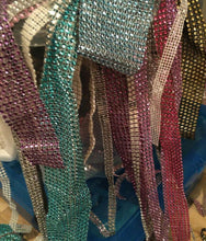 Load image into Gallery viewer, Crystal Diamante Bling ribbon trim OFF CUTS- HUGE mixed bag by Crystal wedding uk