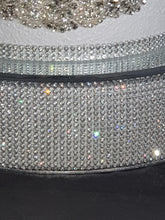 Load image into Gallery viewer, Crystal Rhinestone cake stand, diamante cake base, mirror top + 3 meters of matching cake trim by Crystal wedding uk