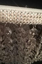 Load image into Gallery viewer, Suspended Swing cake stand, SQUARE, Glass Crystal chandelier, drape stand with mirror top. by Crystal wedding uk