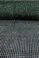 Load image into Gallery viewer, EMERALD GREEN Rhinestone ribbon, Diamond Mesh, Diamante Bling, Crystal trim 1 METER cake trim. by Crystal wedding uk