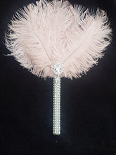 Load image into Gallery viewer, Ostrich Feather MINI Fan bouquet alternative Bouquet Great Gatsby wedding style 1920's -ANY COLOUR Artificial bouquet