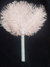 Load image into Gallery viewer, Ostrich Feather MINI Fan bouquet alternative Bouquet Great Gatsby wedding style 1920's -ANY COLOUR Artificial bouquet