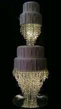 Load image into Gallery viewer, Crystal cake stand, 2 tier set , CHANDELIER DESIGN Faux crystal by Crystal wedding uk