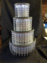 Load image into Gallery viewer, crystal cake stand , Faux crystal tiered stacked separators + LED by Crystal wedding uk