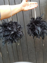 Load image into Gallery viewer, Feather Pomander With Rhinestone chain handle Feather Kissing Ball. Feather Flower Girl Bouquet. Artificial Wedding accessory ANY COLOUR