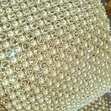 Load image into Gallery viewer, Mr & Mrs + personalised with wedding date- REAL CRYSTAL stones covered wedding cake stand + lights by Crystal wedding uk