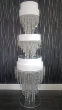 Load image into Gallery viewer, Crystal wedding cake table. cake stand, chandelier style Table - TALL FLOOR STANDING sizes with Led by Crystal wedding uk