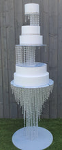 Load image into Gallery viewer, Crystal wedding cake table. cake stand, chandelier style Table - TALL FLOOR STANDING sizes with Led by Crystal wedding uk
