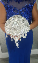 Load image into Gallery viewer, Crystal brooch bouquet, jewel bouquet, alternative Great Gatsby style wedding flowers. by Crystal wedding uk