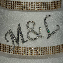 Load image into Gallery viewer, A to Z letters Swarovski element Rhinestone monogram Cake Topper decor, Wedding Initials, Silver cake topper,rhinestone cake decorations.