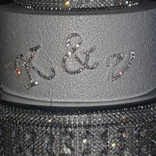 Load image into Gallery viewer, A to Z letters Swarovski element Rhinestone monogram Cake Topper decor, Wedding Initials, Silver cake topper,rhinestone cake decorations.
