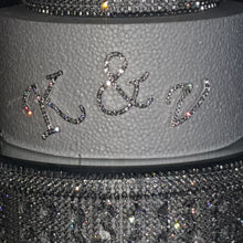 Load image into Gallery viewer, A to Z letters Swarovski element Rhinestone monogram Cake Topper decor, Wedding Initials, Silver cake topper,rhinestone cake decorations.