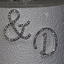 Load image into Gallery viewer, A to Z letters Swarovski element Rhinestone monogram Cake Topper decor, Wedding Initials, Silver cake topper,rhinestone cake decorations.