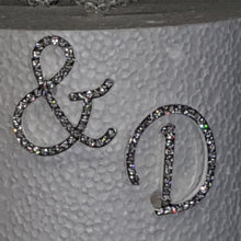 Load image into Gallery viewer, A to Z letters Swarovski element Rhinestone monogram Cake Topper decor, Wedding Initials, Silver cake topper,rhinestone cake decorations.